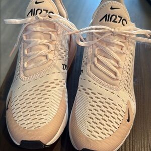 Nike Cream and Black Athletic Shoes with Air Max 270 Design